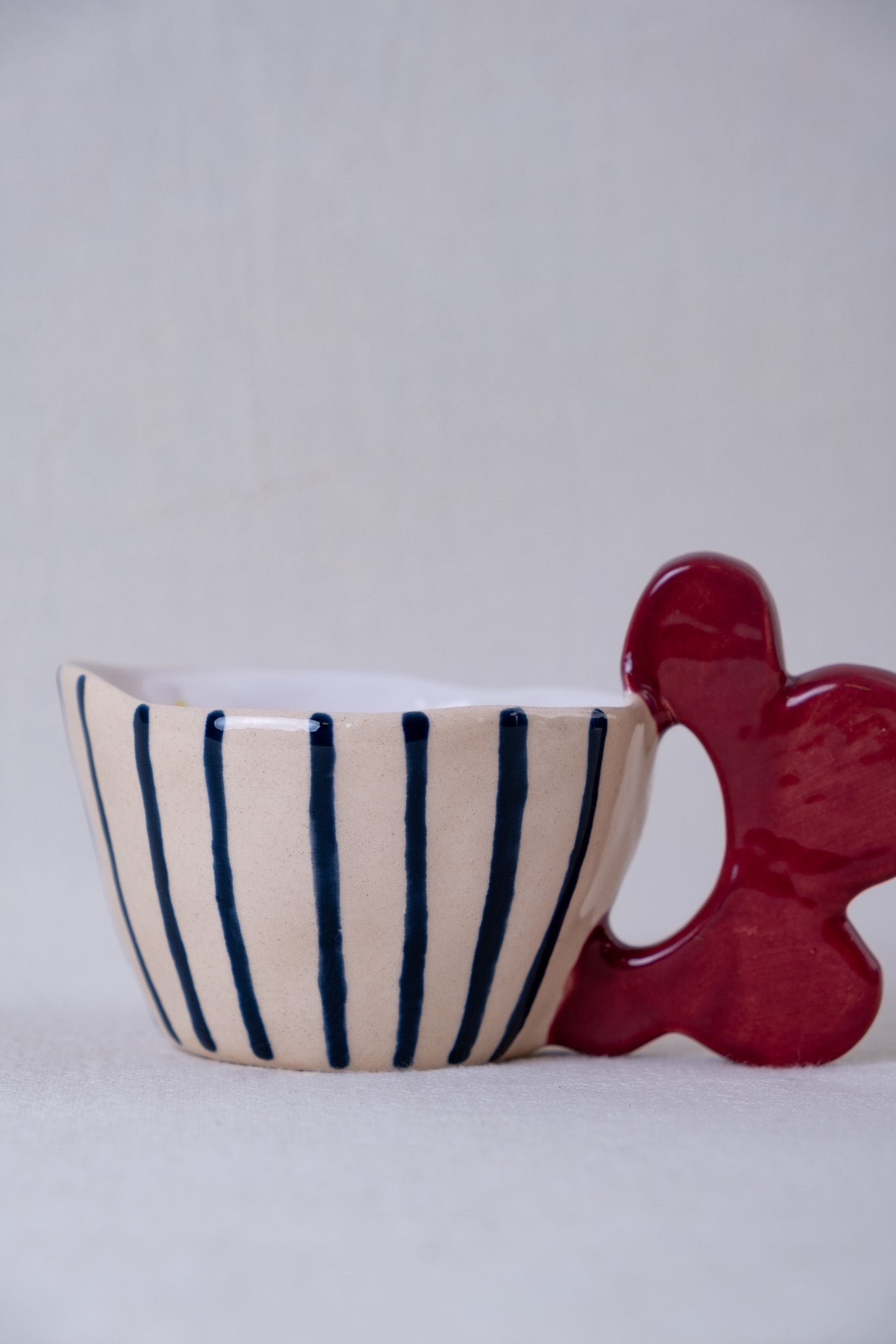 Spring mug with violet flowers