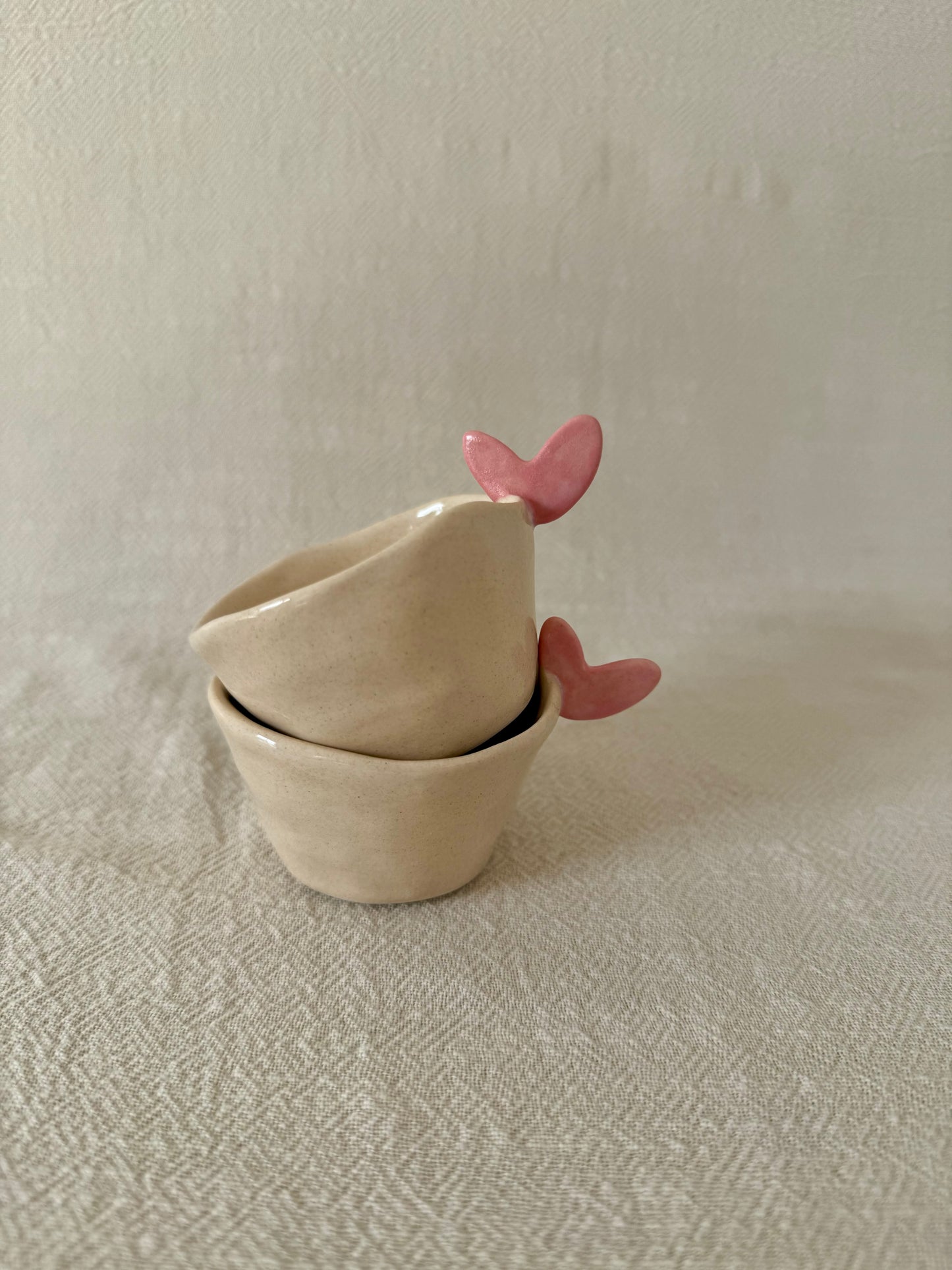 Little pink heart espresso coffee set