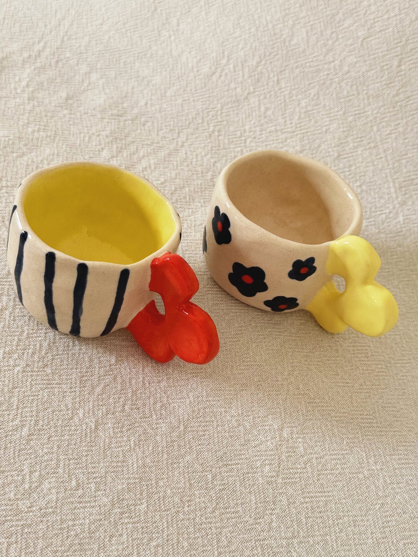 Marine flowers coffee mug set