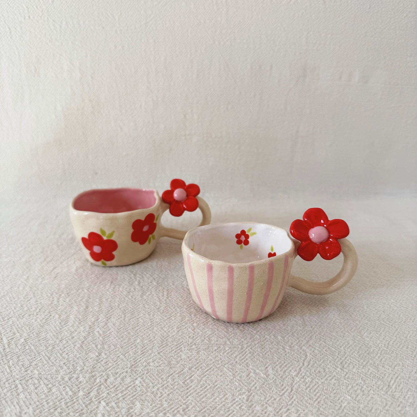 Spring red coffee mug set