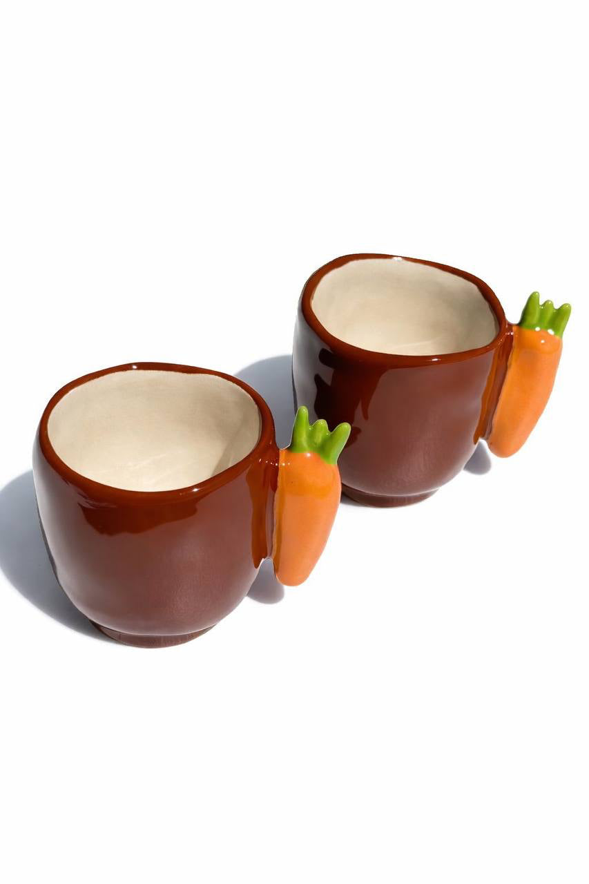 Conjunto de chávenas de café kinder cenoura