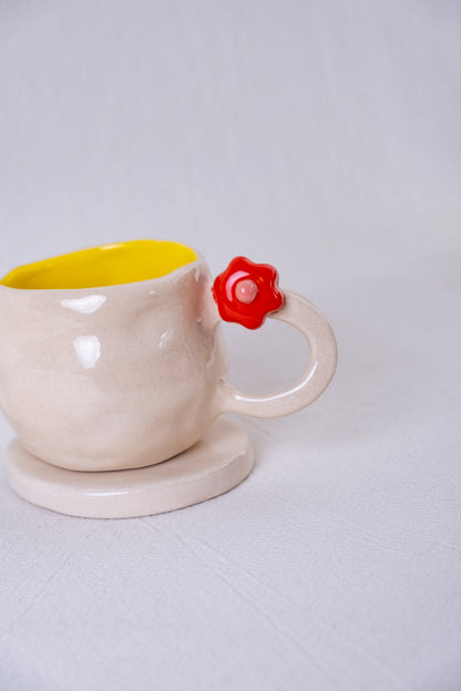 Little red flower mug