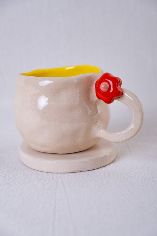 Little red flower mug