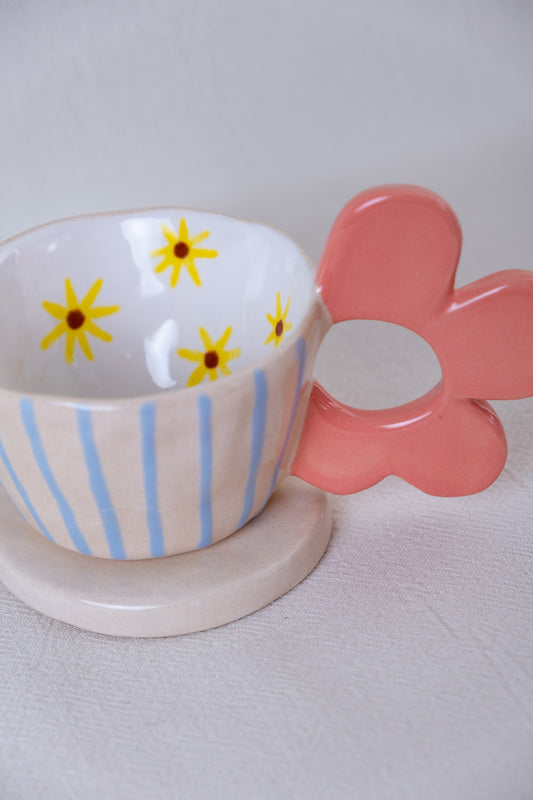 Spring mug with sunflowers