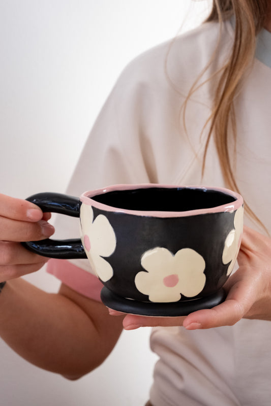 Tea mug night flowers
