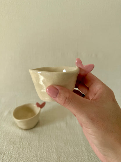 Little pink heart espresso coffee set