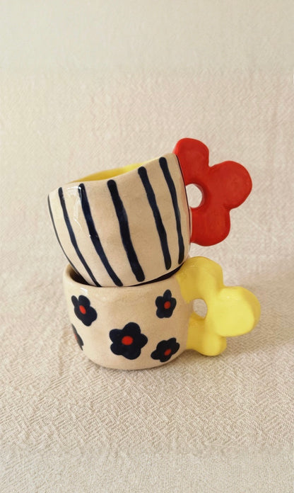 Marine flowers coffee mug set