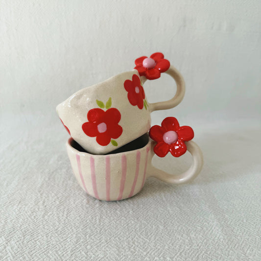 Spring red coffee mug set