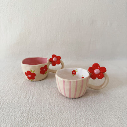 Spring red coffee mug set